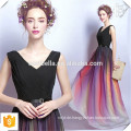 2016 Chic Elegant Chiffon Deep V Luxus Frauen Kleid bodenlangen Regenbogen Farbe Abendkleider für Großhandel